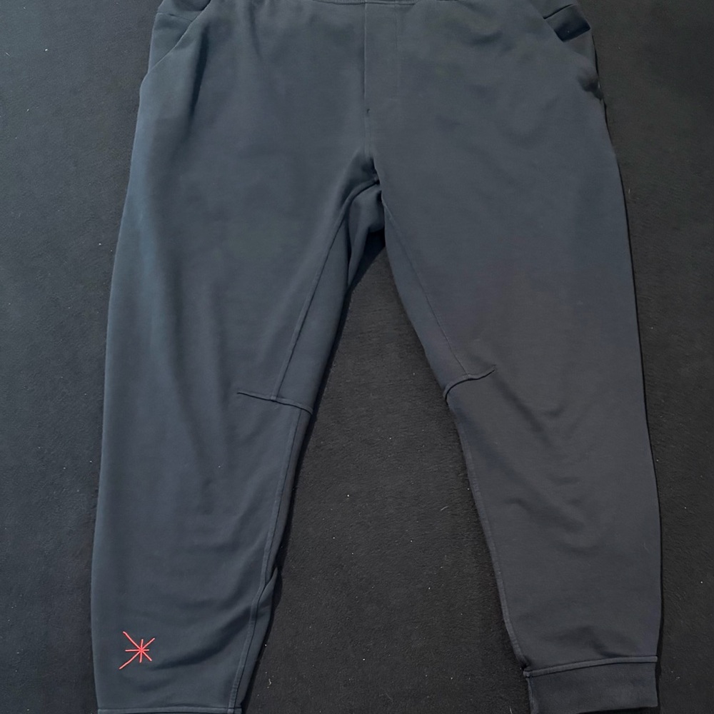 Lululemon Jogger Black Stretch French‎ Cuff Ted Logo Mens Size XL